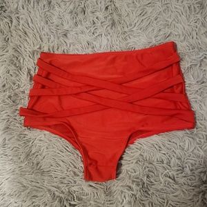 SWIMWEAR | Red Highwaisted Bikini Bottoms!